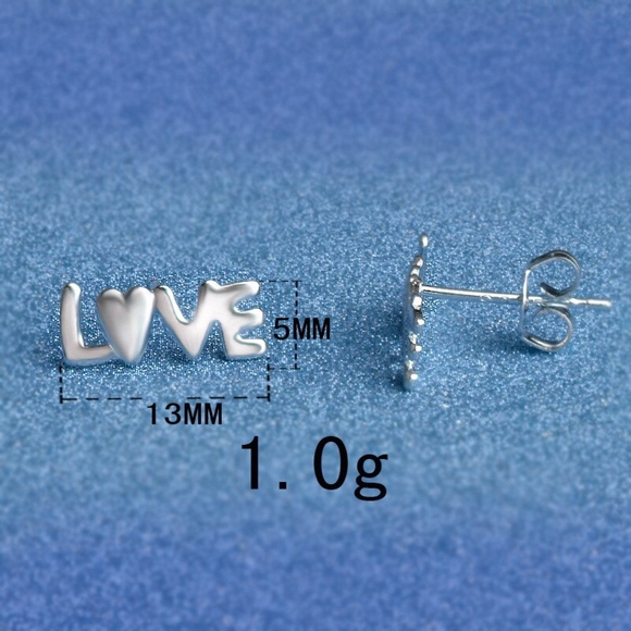 L <3 VE earrings silver color - Picture 3 of 4